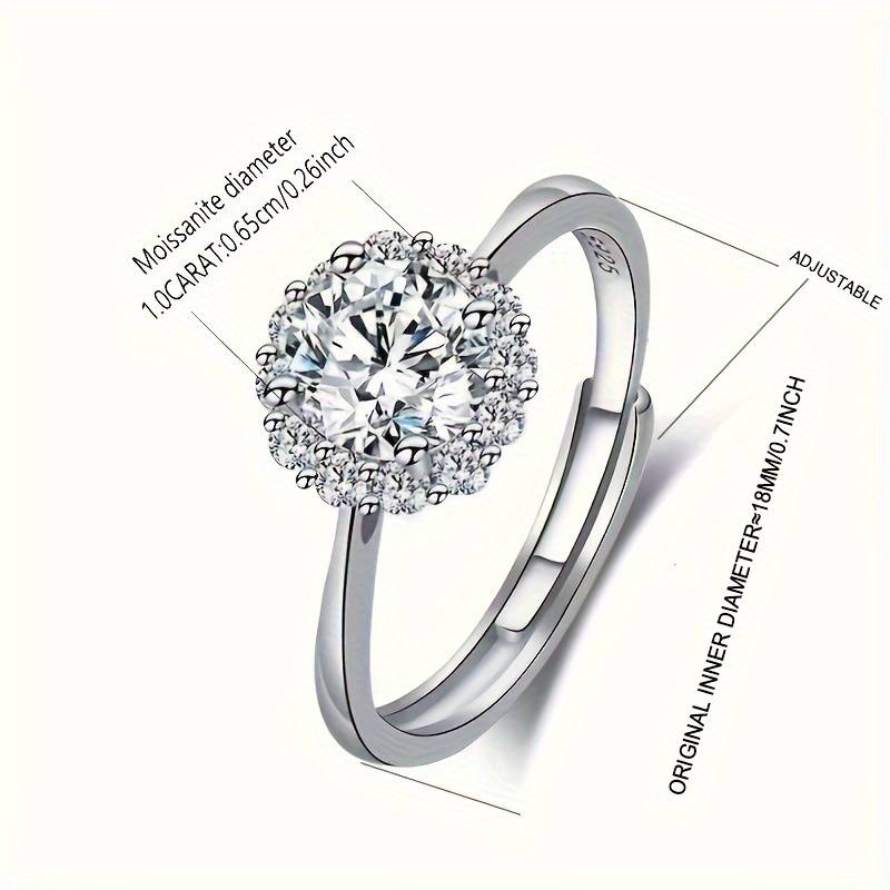 Silver and Moissanite Flower - immagine 4