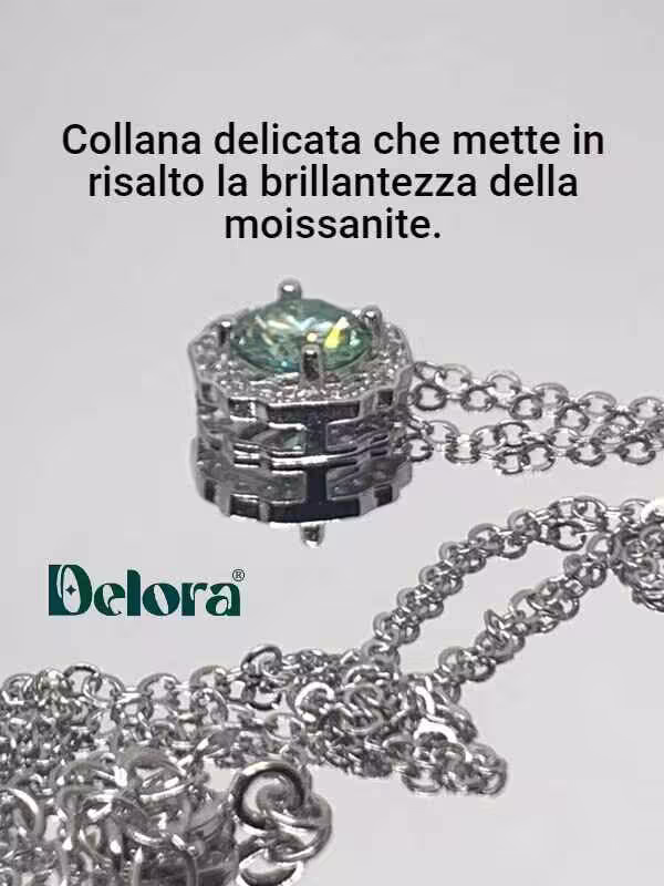 Collana delicata che mette in risalto la brillantezza della moissanite.