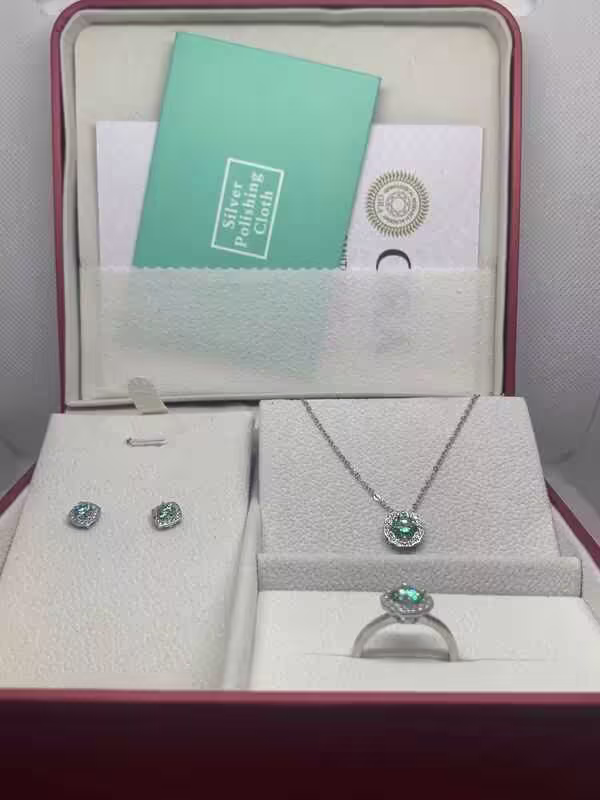 Silver moissanite jewelry collection